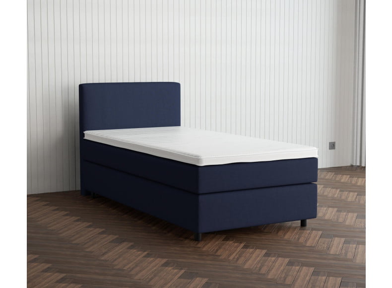Marineblau 3920 Tia - 30cm Box,100cm Kopfteil, 6cm Füße - Boxspringbett 130x200