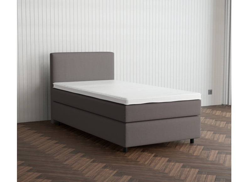 Hellgrau 5246 Tia - 30cm Box,100cm Kopfteil, 6cm Füße - Boxspringbett 130x200