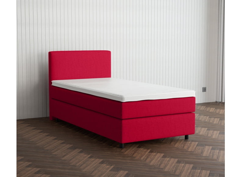 Rot 5579 Tia - 30cm Box,100cm Kopfteil, 6cm Füße - Boxspringbett 130x200
