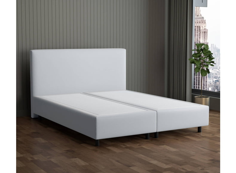 Hellgrau 5434 Loto - 30cm Box,100cm Kopfteil, 12cm Füße - Boxspringbett ohne Matratze 300x220
