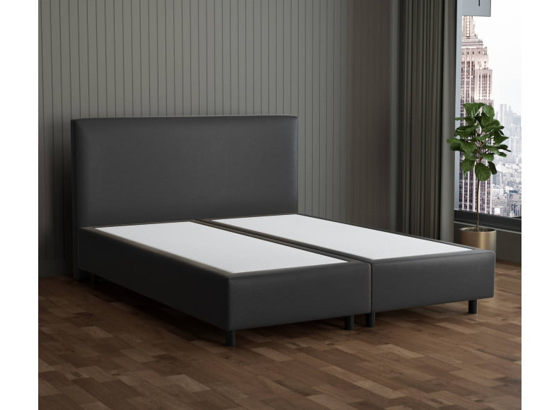 Schwarz 7006 Loto - 30cm Box,100cm Kopfteil, 12cm Füße - Boxspringbett ohne Matratze 300x220