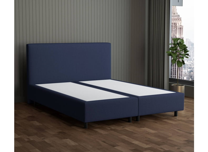 Marineblau 3920 Tia - 30cm Box,100cm Kopfteil, 12cm Füße - Boxspringbett ohne Matratze 300x220