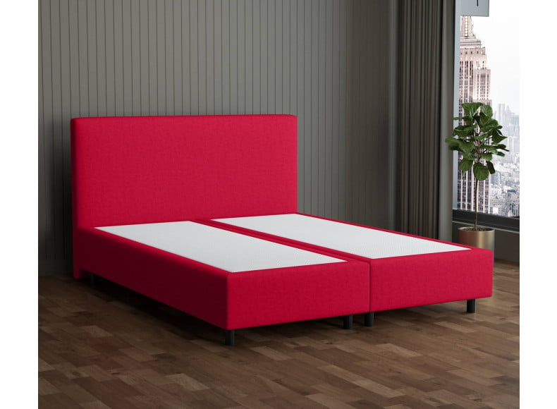 Rot 5579 Tia - 30cm Box,100cm Kopfteil, 12cm Füße - Boxspringbett ohne Matratze 300x220