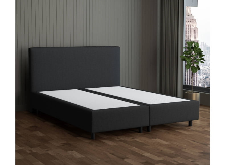 Schwarz 7006 Tia - 30cm Box,100cm Kopfteil, 12cm Füße - Boxspringbett ohne Matratze 300x220