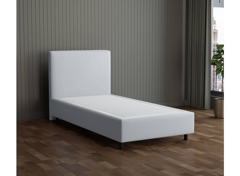 Hellgrau 5434 Loto - 30cm Box,100cm Kopfteil, 12cm Füße - Boxspringbett ohne Matratze 100x200