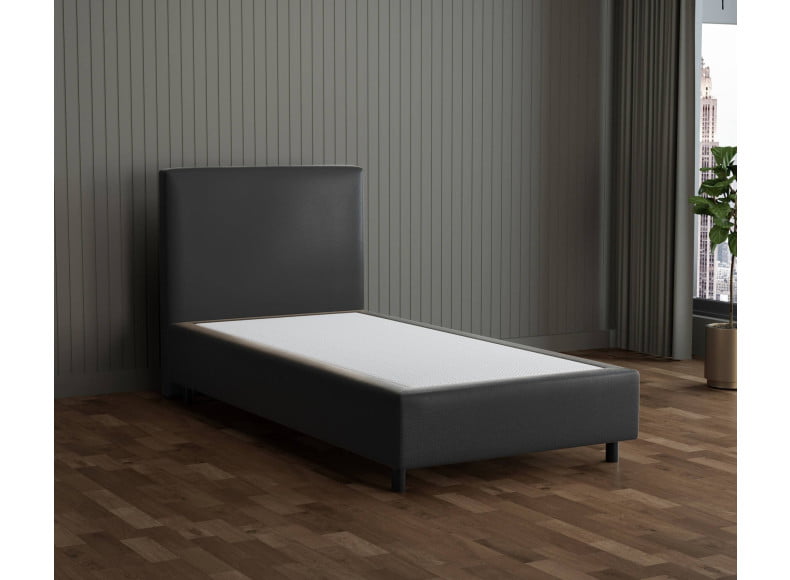 Schwarz 7006 Loto - 30cm Box,100cm Kopfteil, 12cm Füße - Boxspringbett ohne Matratze 100x200