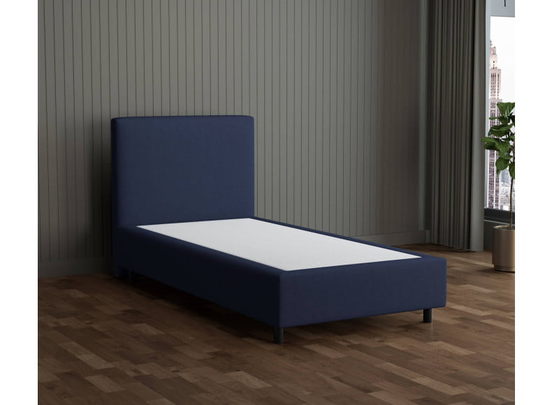 Marineblau 3920 Tia - 30cm Box,100cm Kopfteil, 12cm Füße - Boxspringbett ohne Matratze 100x200