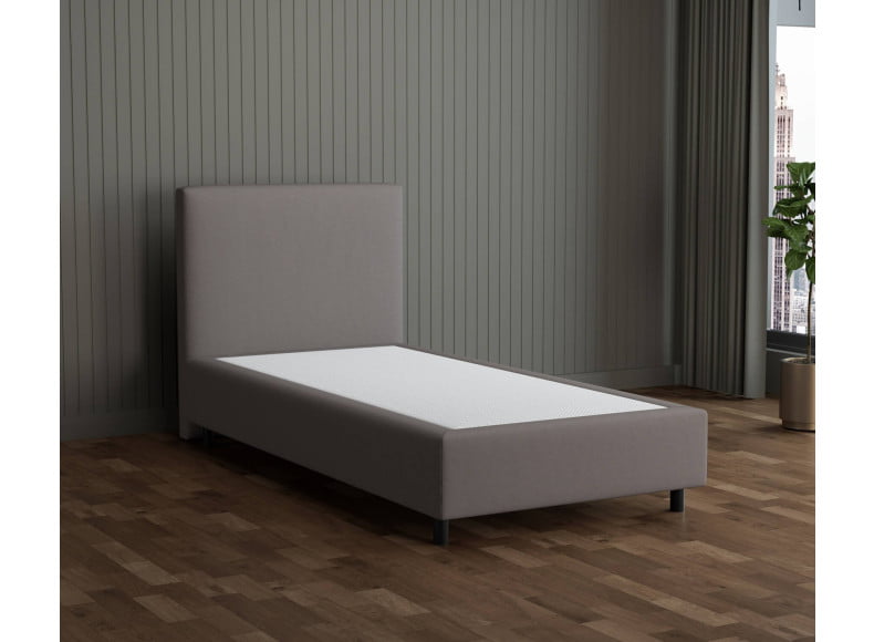 Hellgrau 5246 Tia - 30cm Box,100cm Kopfteil, 12cm Füße - Boxspringbett ohne Matratze 100x200