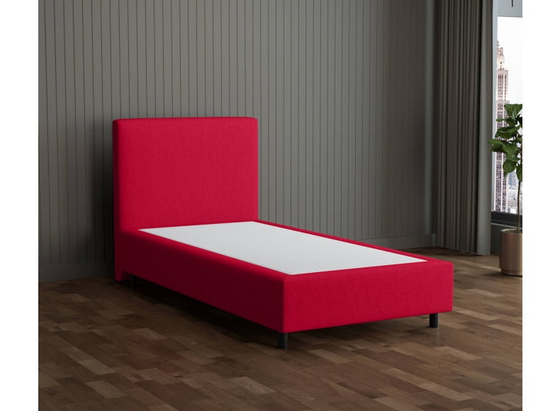 Rot 5579 Tia - 30cm Box,100cm Kopfteil, 12cm Füße - Boxspringbett ohne Matratze 100x200
