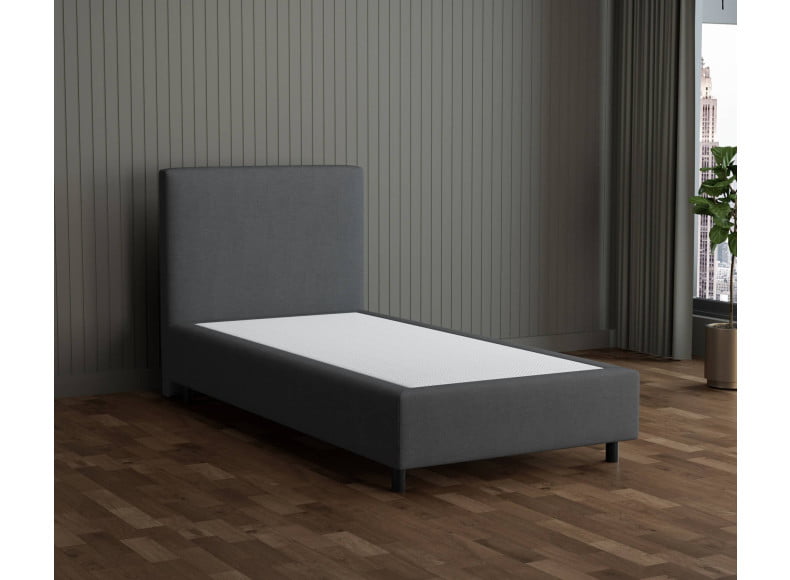 Dunkelgrau 5711 Tia - 30cm Box,100cm Kopfteil, 12cm Füße - Boxspringbett ohne Matratze 120x200