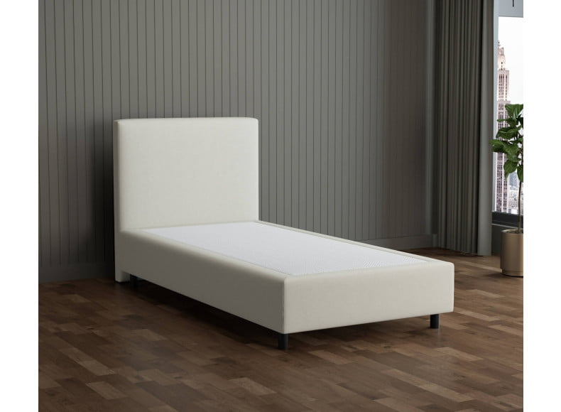Stein 35-135 Woolyun - 30cm Box,100cm Kopfteil, 12cm Füße - Boxspringbett ohne Matratze 100x200