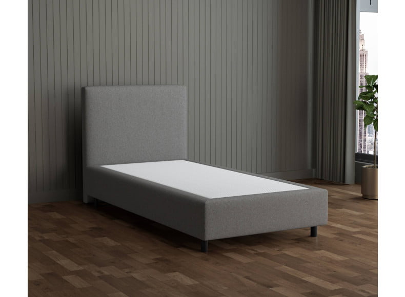 Nerz 38-38 Woolyun - 30cm Box,100cm Kopfteil, 12cm Füße - Boxspringbett ohne Matratze 100x200