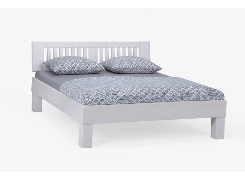 Avant Massivholzbett 180x200 Buche Weiß lackiert mit 27cm Füßen