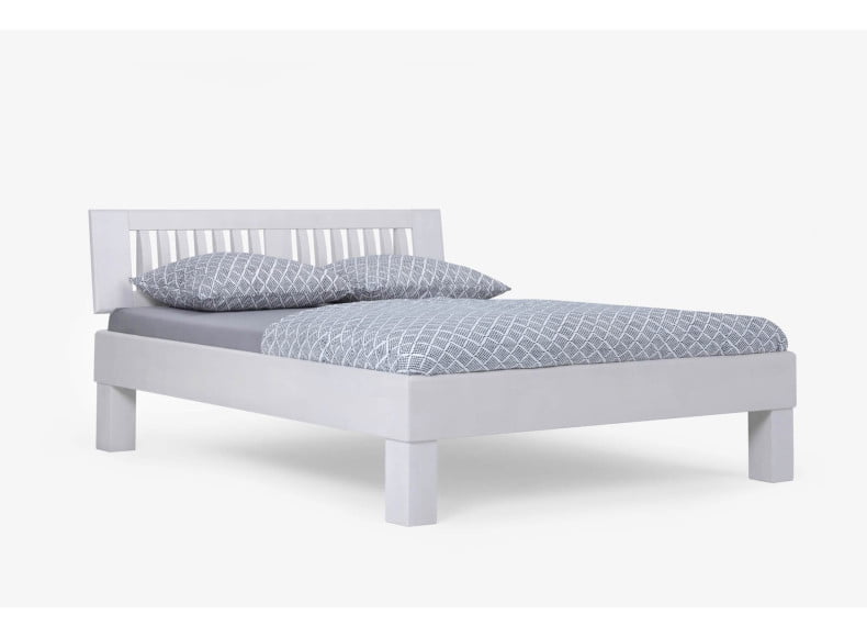 Avant Massivholzbett 180x200 Buche Weiß lackiert mit 27cm Füßen