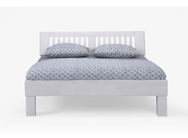Avant Massivholzbett 180x200 Buche Weiß lackiert mit 27cm Füßen