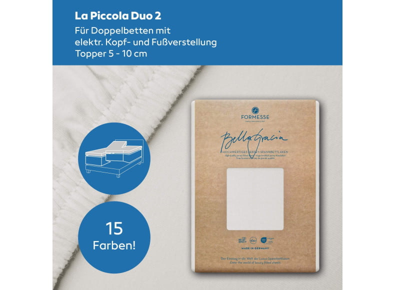 Bella Gracia La Piccola Duo 2 Spannbettlaken für Topper bis 10 cm Höhe