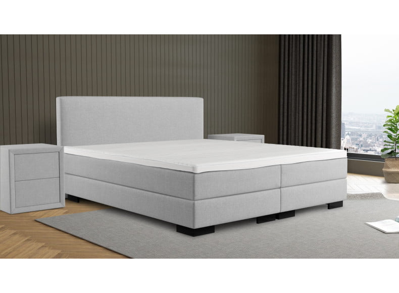 Dory 12 - Kopfteil 100cm - Füße Corner 6cm (Aufpreis) - Box 20cm - Matratze 20cm - Topper 7cm (Abb. zeigt Doppelbett)