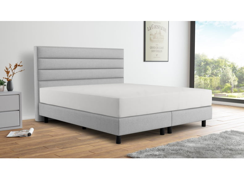 Dory Stein 12 (Abb. Kopfteil 120cm, Boxspring 20cm, Füße 12cm)