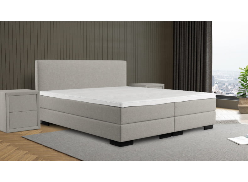 Dory 13 - Kopfteil 100cm - Füße Corner 6cm (Aufpreis) - Box 20cm - Matratze 20cm - Topper 7cm (Abb. zeigt Doppelbett)