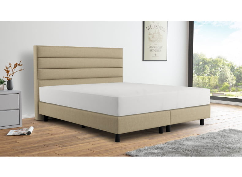 Dory Beige 15 (Abb. Kopfteil 120cm, Boxspring 20cm, Füße 12cm)