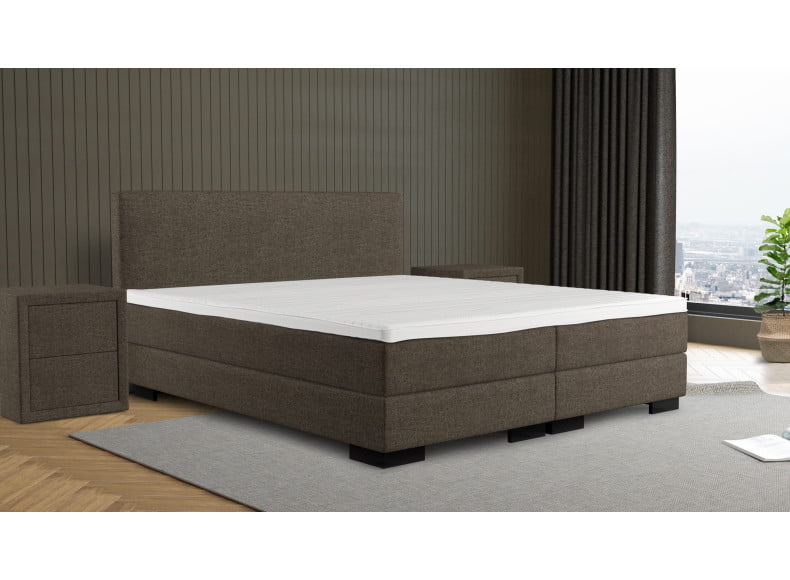 Dory 24 - Kopfteil 100cm - Füße Corner 6cm (Aufpreis) - Box 20cm - Matratze 20cm - Topper 7cm (Abb. zeigt Doppelbett)