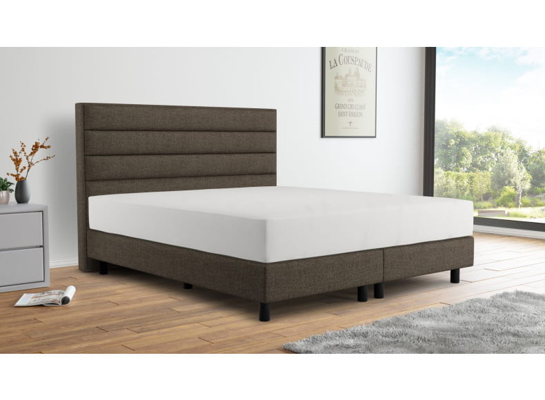 Dory Dunkelgrau 24 (Abb. Kopfteil 120cm, Boxspring 20cm, Füße 12cm)