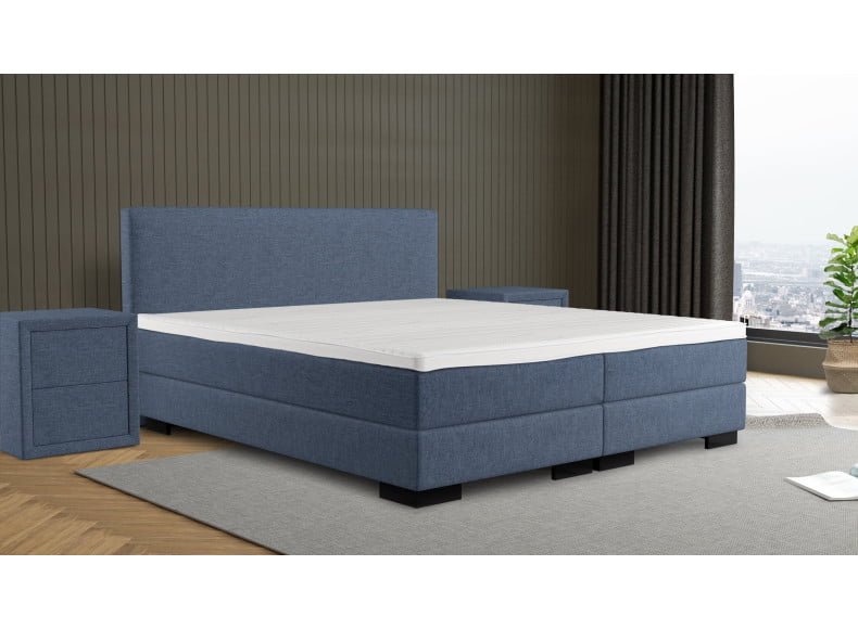 Dory 58 - Kopfteil 100cm - Füße Corner 6cm (Aufpreis) - Box 20cm - Matratze 20cm - Topper 7cm (Abb. zeigt Doppelbett)