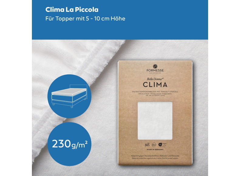 Bella Donna Clima La Piccola - Topper-Schonbezug im Spannbettlaken-Format für Topper bis 10 cm Höhe 