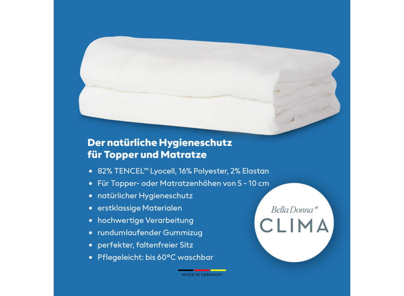 Bella Donna Clima La Piccola - Der natürliche Hygieneschutz für Topper und Matratze
