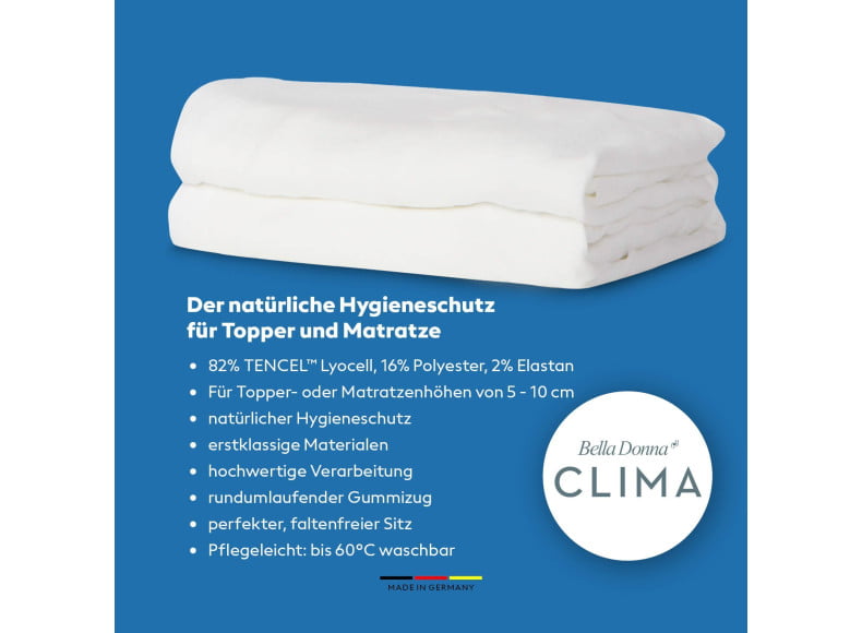 Bella Donna Clima La Piccola - Der natürliche Hygieneschutz für Topper und Matratze