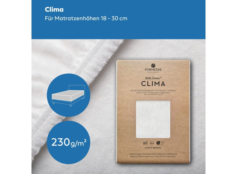Bella Donna Clima - Matratzen-Schonbezug im Spannbetttuch-Format für Matratzen bis 30 cm Höhe