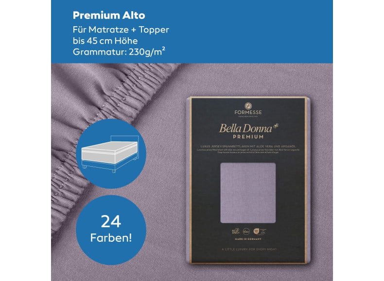 Bella Donna Premium Alto - Spannbettlaken für Matratzen + Topper bis zu 45 cm Höhe