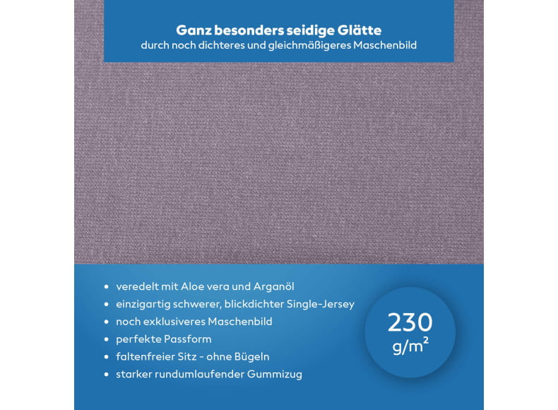 Bella Donna Premium Alto - Spannbettlaken aus 230 g/m² schwerer und blickdichter Single-Jersey