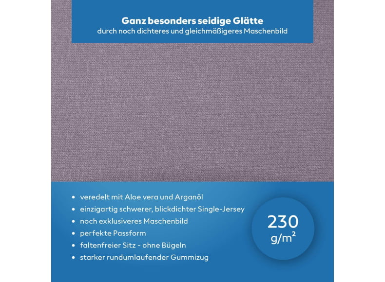 Bella Donna Premium Alto - Spannbettlaken aus 230 g/m² schwerer und blickdichter Single-Jersey