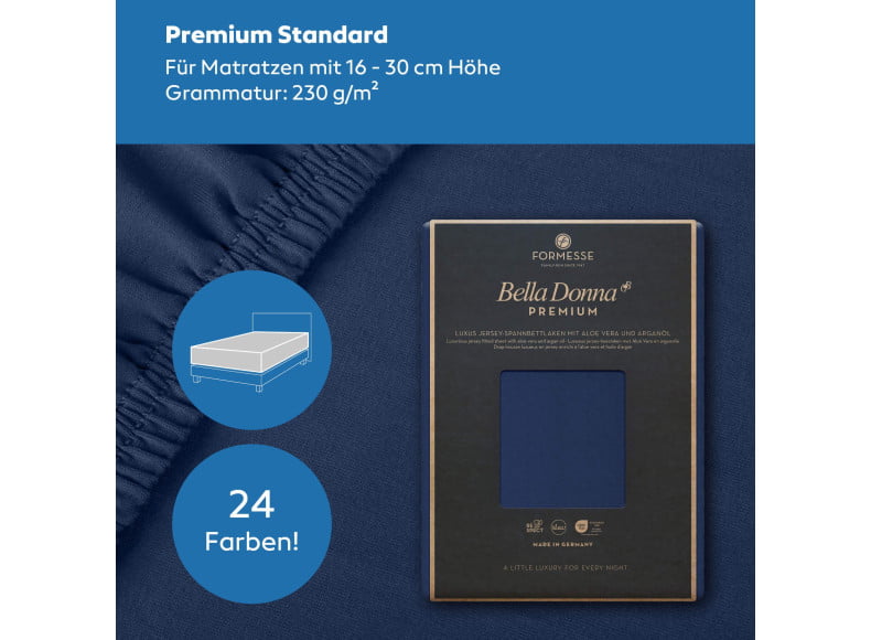 Bella Donna Premium Standard - Spannbettlaken für Matratzen bis 30 cm Höhe