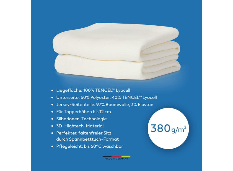 Formesse Satinesse Air Silver - Topper-Schonbezug in einer 380 g/m² schweren, hochwertigen Qualität