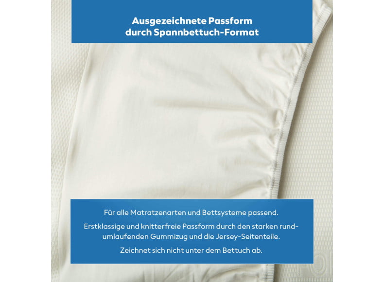 Formesse Satinesse Air Silver - Der Schonbezug im Spannbetttuchformat sitzt wie eine zweite Haut auf der Topper