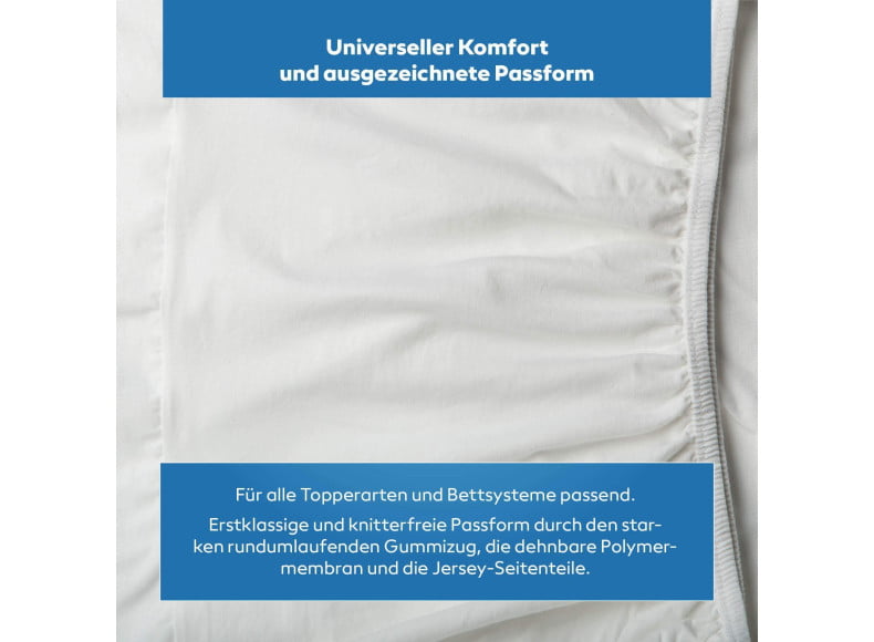 Formesse Satinesse Protect - Der Schonbezug im Spannbetttuchformat sitzt wie eine zweite Haut auf dem Topper
