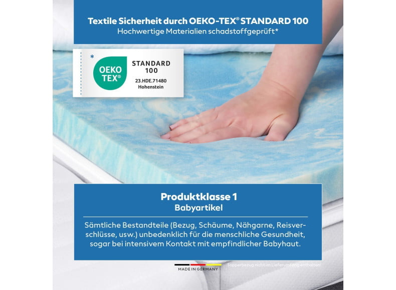 Ersatz Gelschaum Topperkern - OEKO-TEX Standard 100 geprüft und für Produktklasse 1 zertifiziert