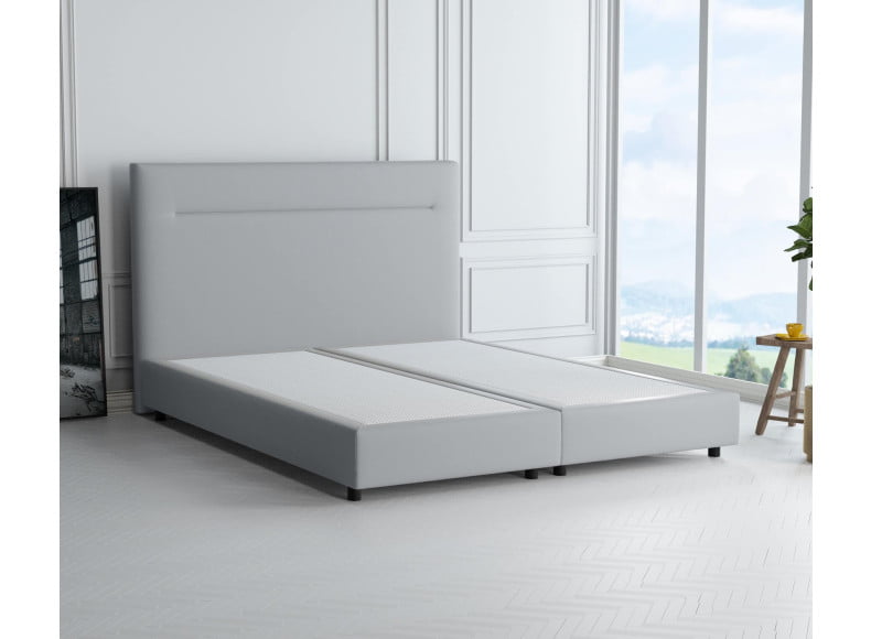 Hellgrau 5434 Loto - 20cm Box, 110cm Kopfteil, 6cm Füße