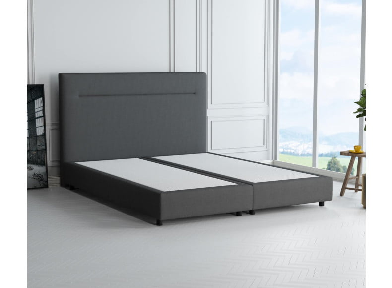 Dunkelgrau 5711 Tia - 20cm Box, 110cm Kopfteil, 6cm Füße