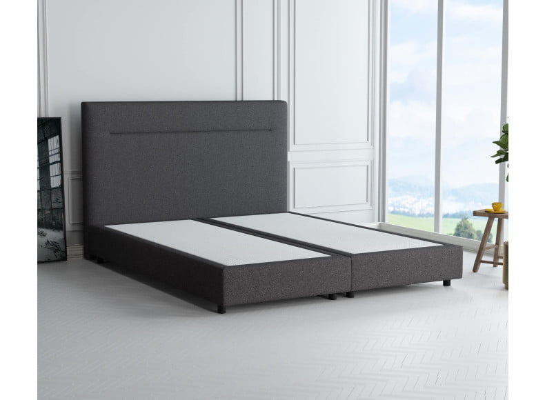 Anthrazit 09-24 Woolyun - 20cm Box, 110cm Kopfteil, 6cm Füße