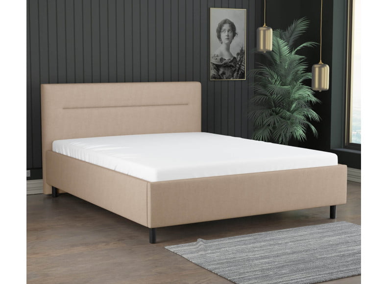 Beige 3315 Tia - 30cm Rahmen,100cm Kopfteil, 12cm Füße