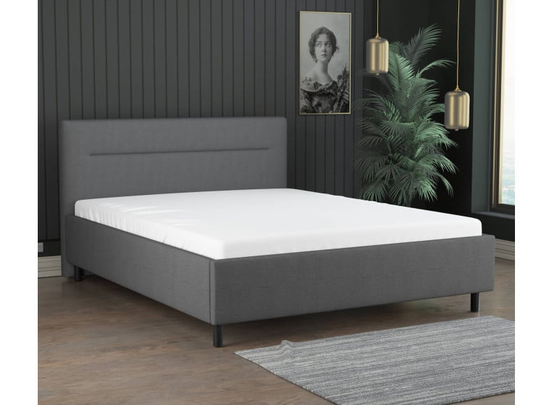 Dunkelgrau 5711 Tia - 30cm Rahmen,100cm Kopfteil, 12cm Füße
