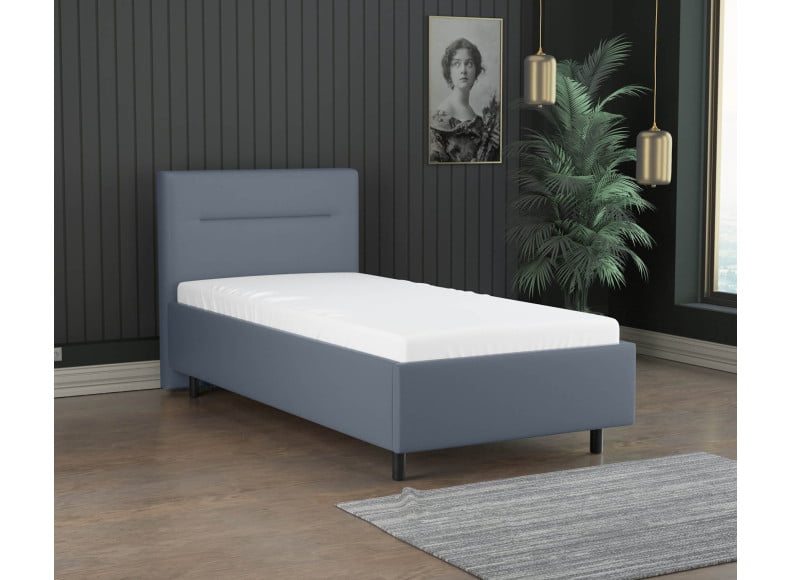 Dunkelgrau 5311 Loto - 30cm Rahmen,100cm Kopfteil, 12cm Füße - Polsterbett 90x210