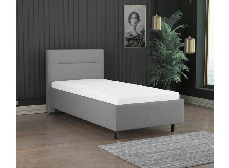 Hellgrau 5246 Tia - 30cm Rahmen,100cm Kopfteil, 12cm Füße