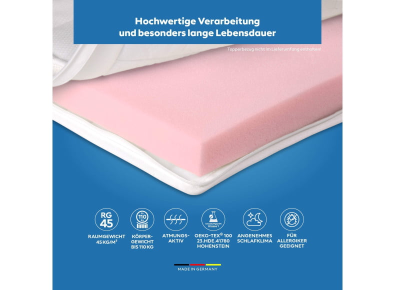 Ersatz Kaltschaum-Topperkern - mit besonders langer Lebensdauer