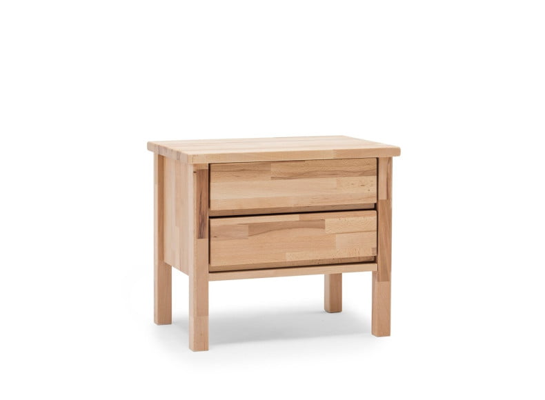Nachttisch - 2 Schubladen - Kernbuche