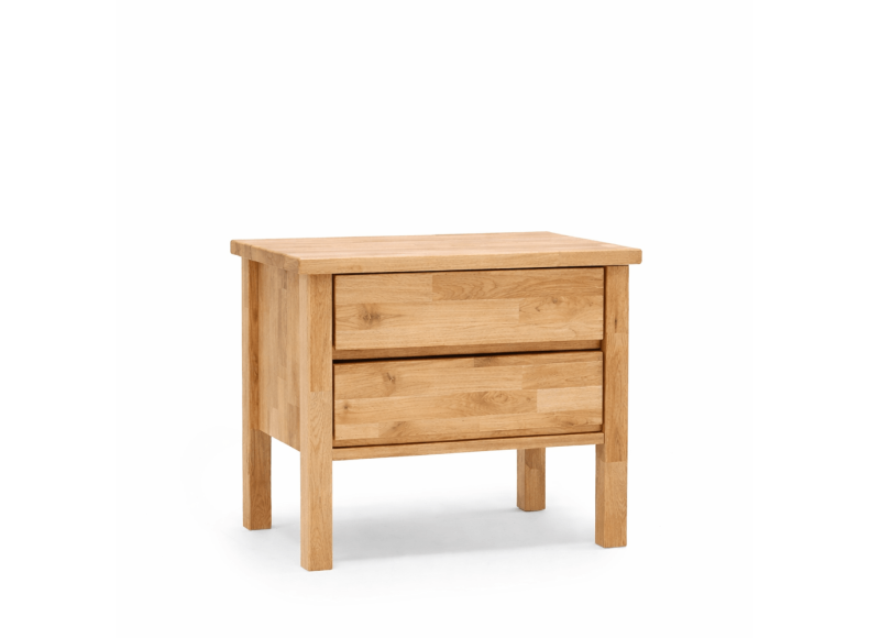 Nachttisch - 2 Schubladen - Wildeiche