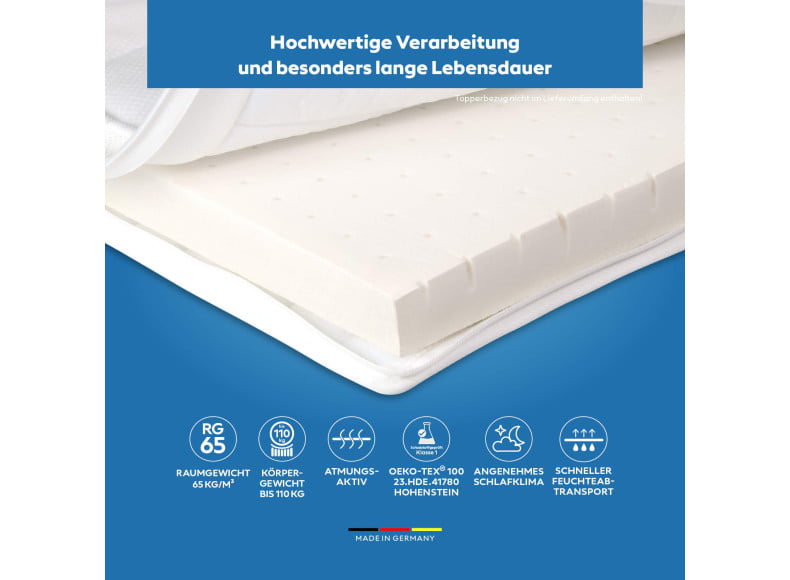 Ersatz Latex Topperkern - hochwertige Verarbeitung und besonders lange Lebensdauer